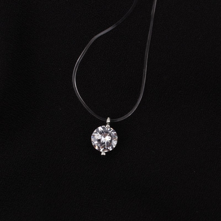 

Women Invisible Zircon Mermaid Tears Fishing Line Pendant Necklace Jewelry(Single drill)