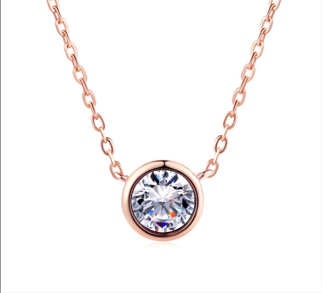 

Simple Style Cubic Zirconia Necklaces Pendants Fashion Jewelry Women Chain Accessiories(Clear)