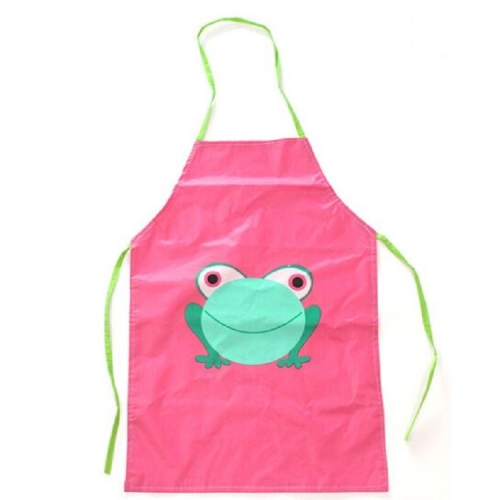 

Children Cartoon Frog Pattern Apron Drawing Sleeves Painting Clothes, Color:Pink Large