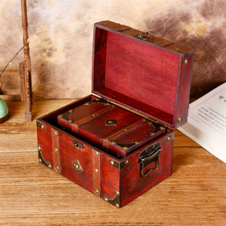 

Small + Large Vintage Wooden Storage Box Jewelry And Small Items Creative Storage Case