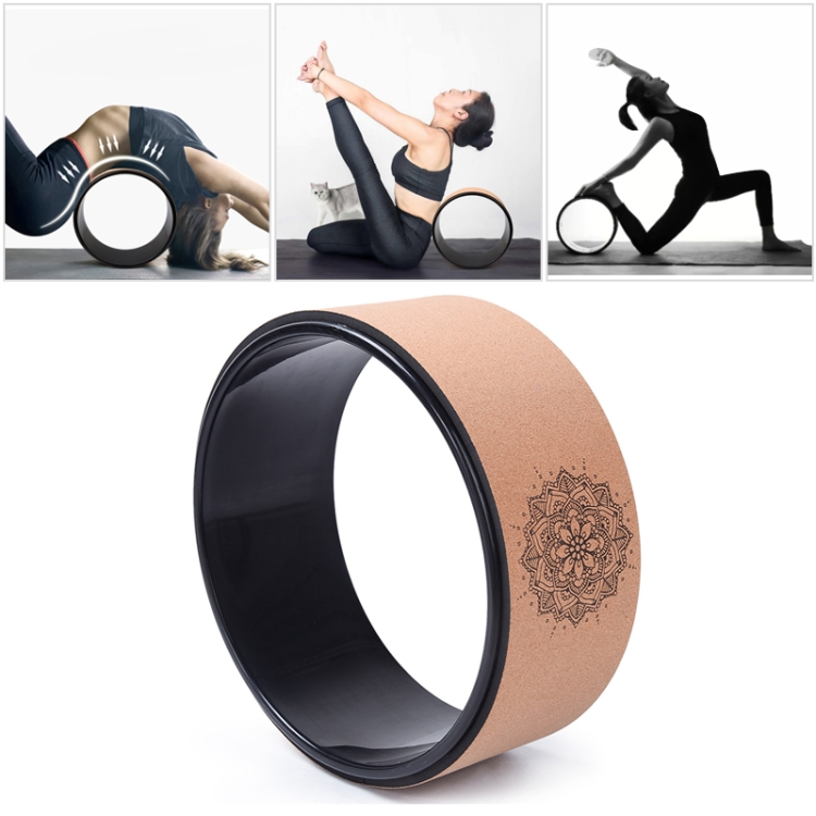 

Wood Yoga Wheel Pilates with Buddha Lotus Professional TPE Yoga Circles Gym Workout Back Training Tool