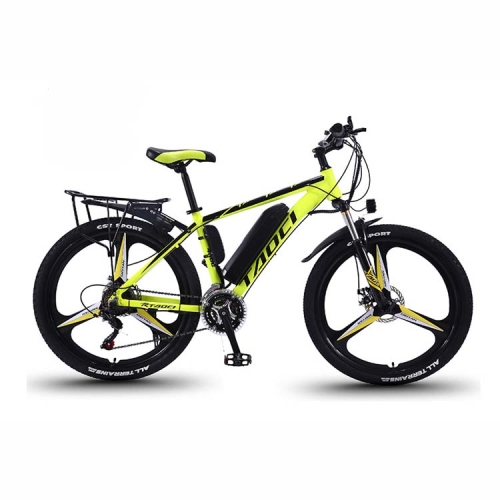 

36V 13AH 350W 26 inch 27-speed Electric Bicycle Lithium Battery Powered Mountain Bike Off-road Variable Speed Vehicle with LCD Display, Style:Integrated Wheel(Black Yellow)