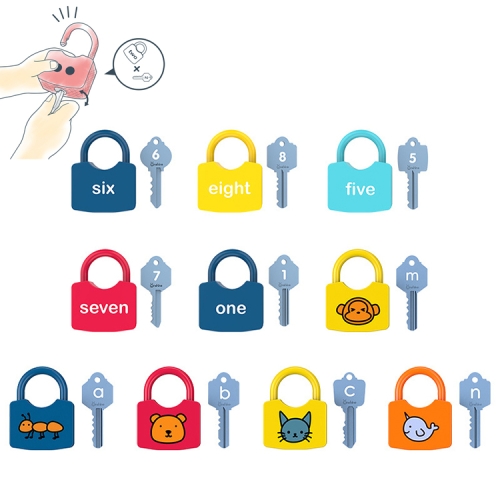 

10 PCS Children Alphanumeric and Number Matching Lock Early Educational Toys, Random Style Delivery