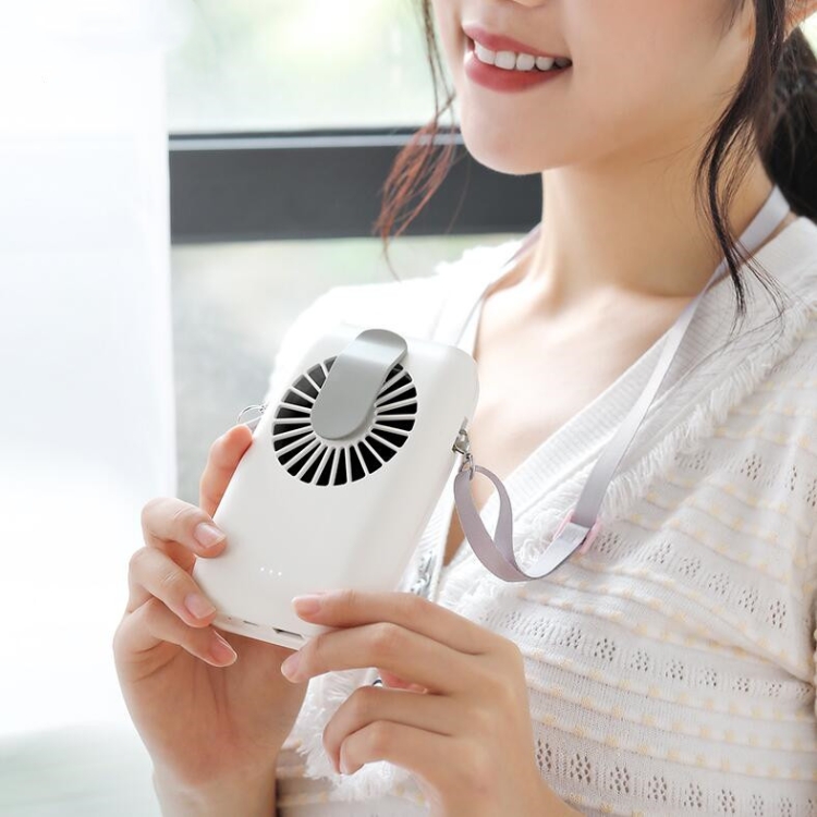 

Portable Hanging Neck Fan USB Charging Outdoor Handheld Fan(White)