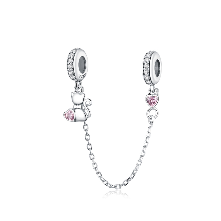 

S925 Silver Cat Safety Chain DIY Bracelet Accessories