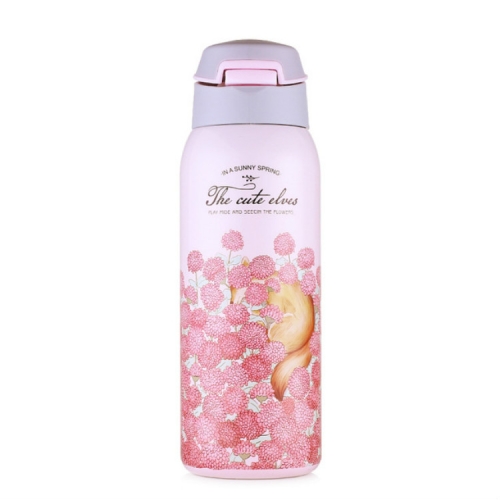 

Portable Stainless Steel Sports Mug vVcuum Water Bottle with Straw Pink, Capacity:450ml