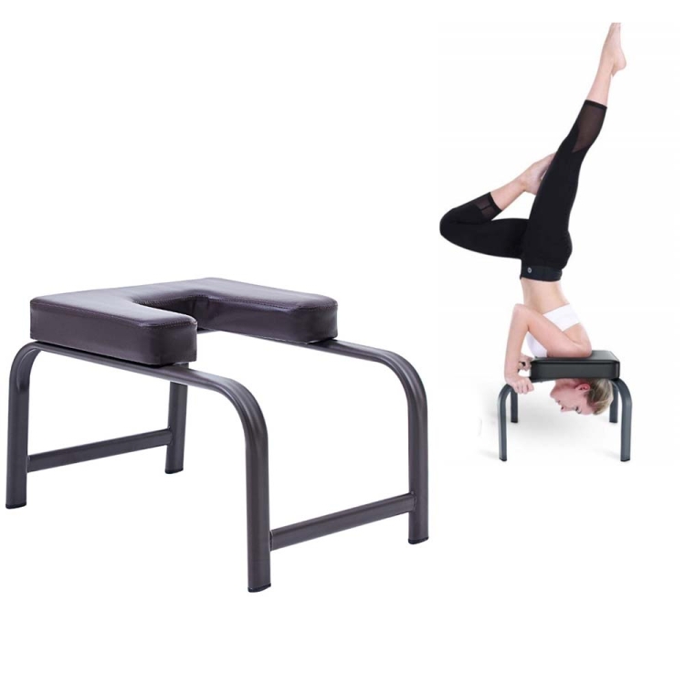 

Yoga Auxiliary Inverted Stool Multifunctional Inverted Chair Yoga Fitness Chair(Brown)