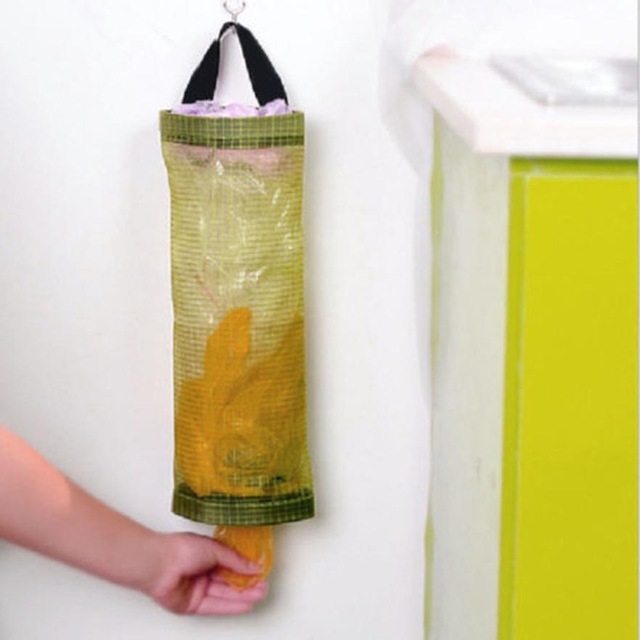 

Home Grocery Bag Holder Wall Mount Storage Dispenser Plastic Kitchen Organizer(Yellow)