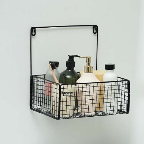 

Wall-mounted Storage Rack for Bathroom Racks, Style:Single Layer(Black)