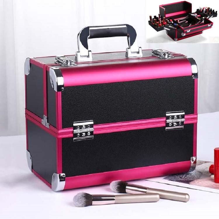 

Professional Makeup Box Beauty Salon Manicure Toolbox, Color:Magic Red
