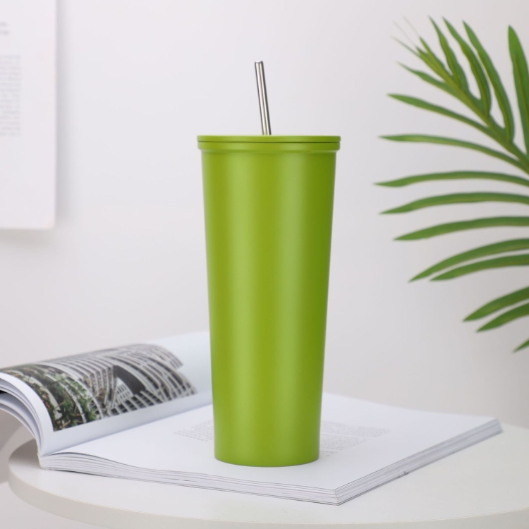 

Stainless Steel Straw Cup Outdoor Coffee Cup Leisure Sports Cup, Capacity:500ml(Green)