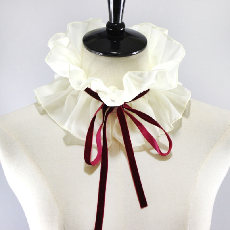

Chiffon Ruff Collar Clothing Accessories Fake Collar(Beige)
