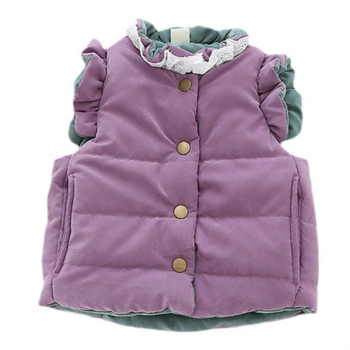 

Winter Warm Vest Bow Cartoon Girl Clothes, Height:90cm(Purple)