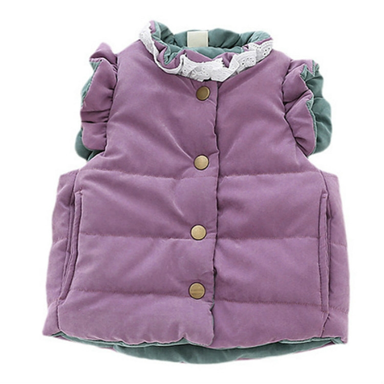

Winter Warm Vest Bow Cartoon Girl Clothes, Height:100cm(Purple)