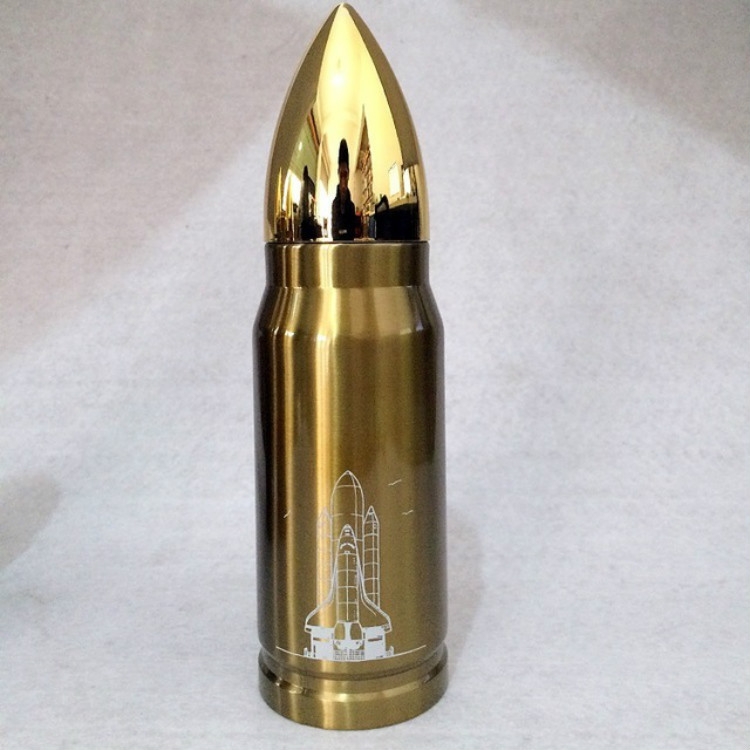 

Stainless Bullet Cup Rocket Vacuum Coffee Milk Mug Gold, Capacity:350ml
