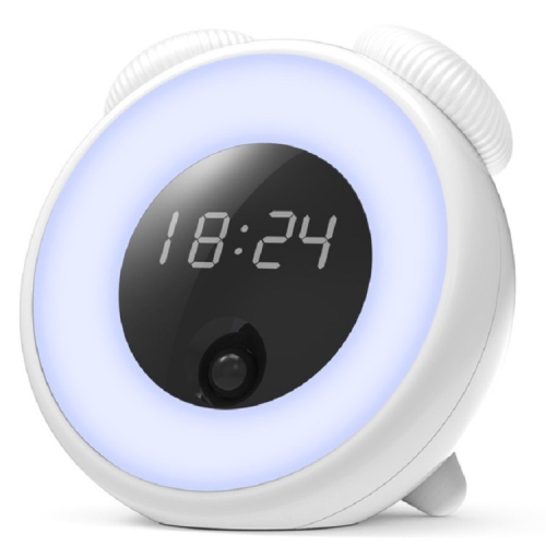 

Smart Timed Sleeping Bedside Table Lamp Sensing Digital Alarm Clock Night Light(White)