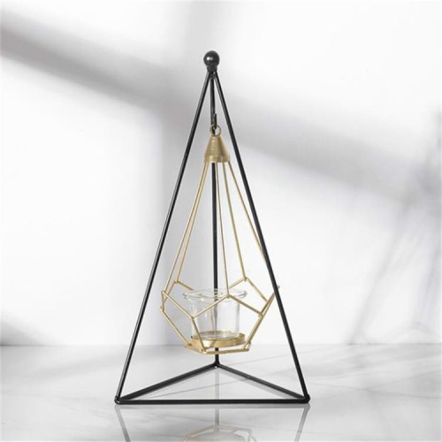 

Minimalist Wrought Iron Scented Candle Holder Romantic Candlelight Dinner Home Wedding Props Ornaments, Style:XY2015