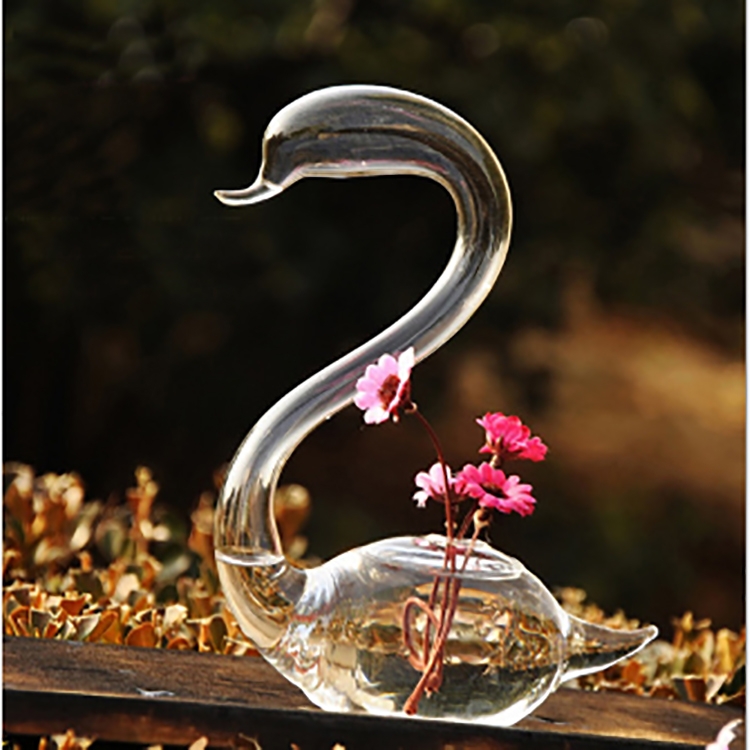 

Swan Flower Vases Home Decoration Flower Pots Planters Wedding Decoration Vasos Party Gifts Glass Crafts, Shape:Male Swan