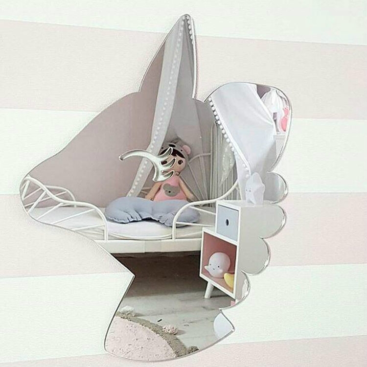 

Creative Home Baby Room Children Room Cartoon Acrylic Mirror Pendant Decoration, Style:Unicorn （33x25x0.3cm）