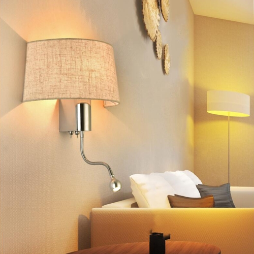 

Stylish Minimalist Fabric Hotel Living Room Bedroom Aisle Wall Lamp, AC 220V(Hemp)