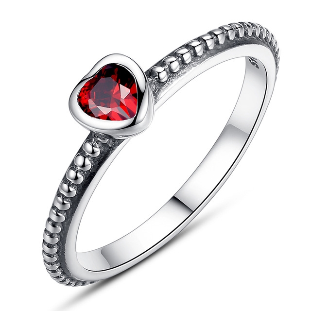 

Fashion Color Love Heart Ring with Zircon for Women Wedding Jewelry, Ring Size:7(Red)
