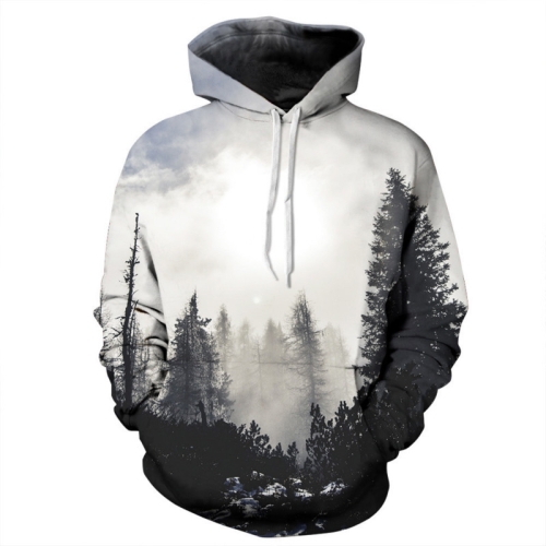 

Skateboarding Hooded Pullover 3D Hoodies, Size:L(Black White)