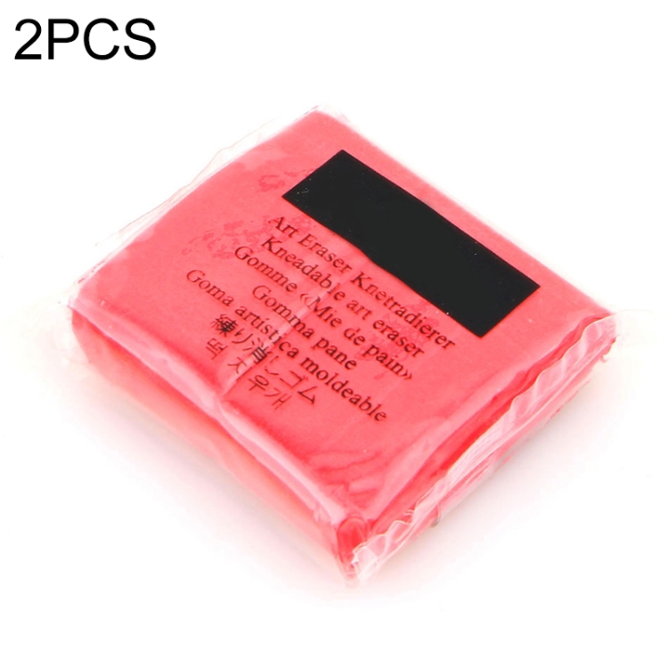 

80544 2 PCS Creative Handmade Eraser Plasticene School Supplies Student Stationery(Red)