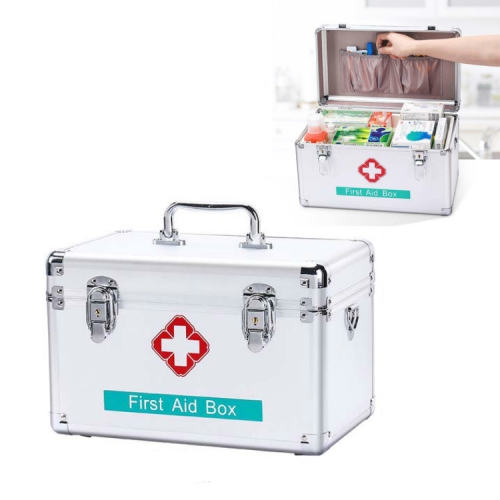 

Emergency Aluminum Medicine Cabinet for Household Aluminum Alloy Medicine Box Enterprise, Size:12 inch Mdeium(Silver)