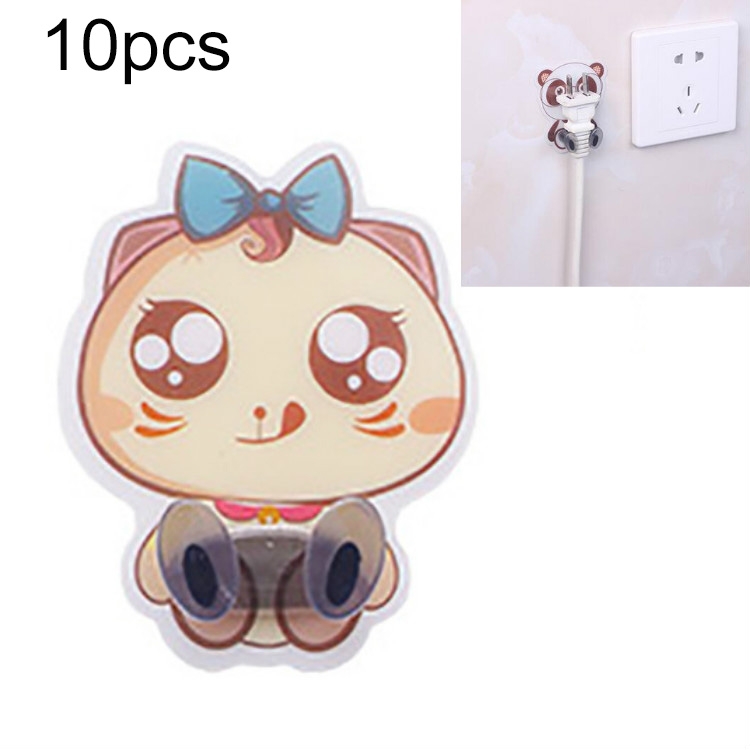 

20 PCS Multifunctional Household Wire Plug Cartoon Hook(Greedy Cat)