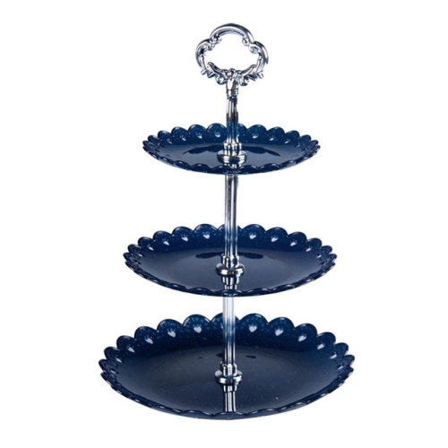 

Party Birthday Three-layer Fruit Plate Cake Stand Dessert Storage Rack(Blue)