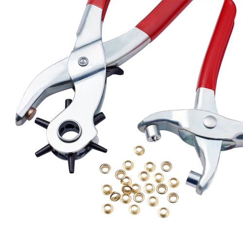 

1Set 45# Steel Punch Plier Sets, Eyelet Pliers and Iron Findings, Suitable for leather punch (Red)