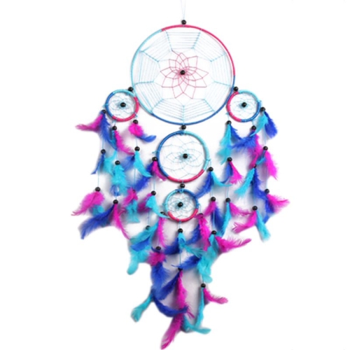 

Creative Hand-Woven Crafts Dream Catcher Home Car Wall Hanging Decoration(Colorful Blue)