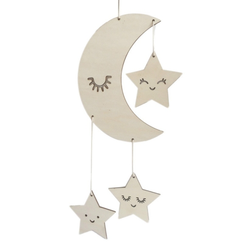 

Baby Room Kindergarten Star Moon Wooden Decoration, Type:Plywood(Moon)