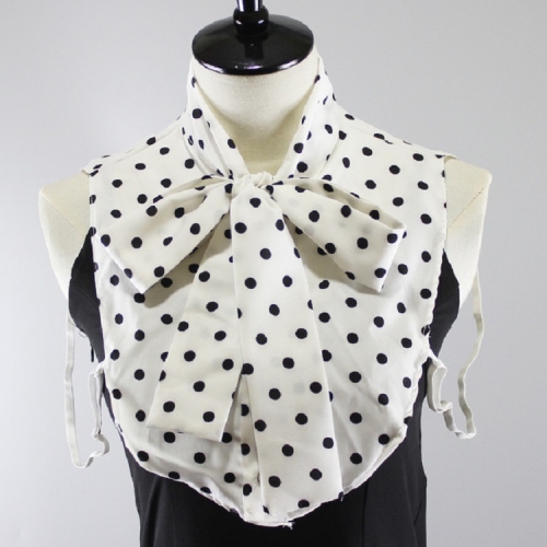 

Dots Bow-knot Shirt Fake Collar Professional Outfit Decorated Collar(White Bottom)