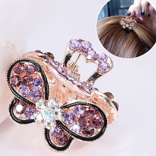 

Fashion Vintage Women Crystal Rhinestone Hairpins Mini Butterfly Hair Claws Hair Accessories(Purple)