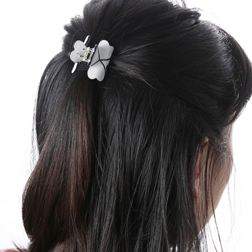 

Fashion Women Hair Claw Elegant Mini Simple Colorful Bun Hair Accessories(White )