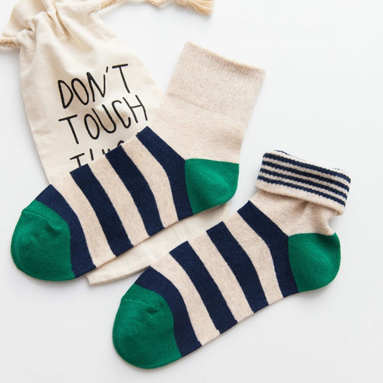 

Candy Colors Striped Cotton Casual Female Socks Tube Socks, Size:One Size(703-1)