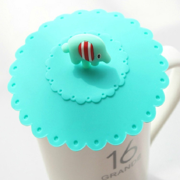 

3 PCS Cartoon Elephant Dustproof and Leakproof Silicone Cup Lid