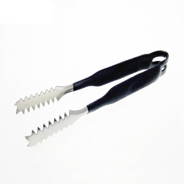 

2 PCS Stainless Steel Light Body Small Sugar Clip Cube Sugar Clip Thickened Ice Clip, Specification:9 Inches Black Handle