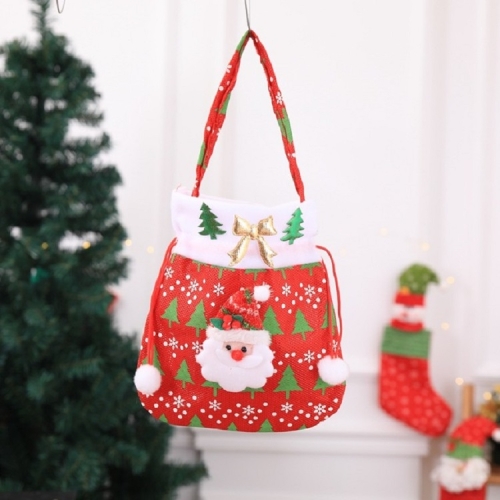 

2 PCS Christmas Print Gift Bag Christmas Ornament(Red Old Man)