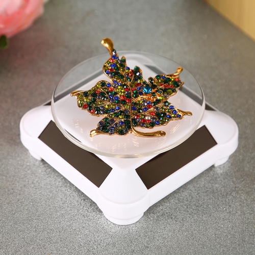 

110*110*50mm Solar Showcase Automatic Rotating Stand 360 Turntable For Necklace Bracelet Watch Display