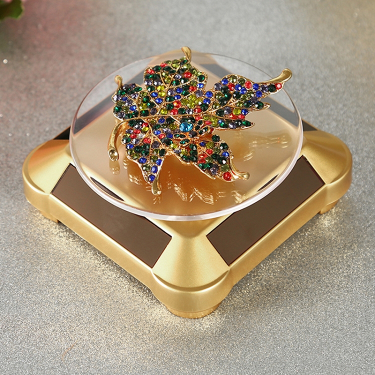 

110*110*50mm Solar Showcase Automatic Rotating Stand 360 Turntable For Necklace Bracelet Watch Display