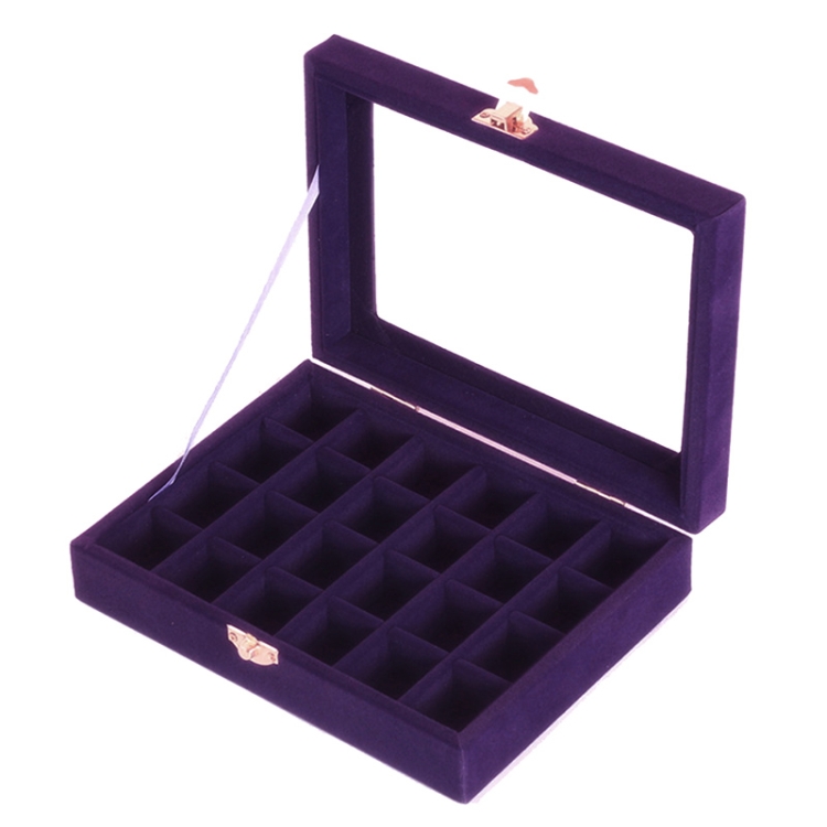 

Jewelry Box 20x15 x 4.5cm Jewelry Tray Holder Storage Jewelry Organizer 24 Grids Ring Ear Studs Jewelry Box