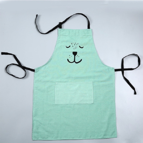 

Animal Face Pattern Waterproof Sleeveless Thick Blouse Cotton Apron, Size:S(Green)