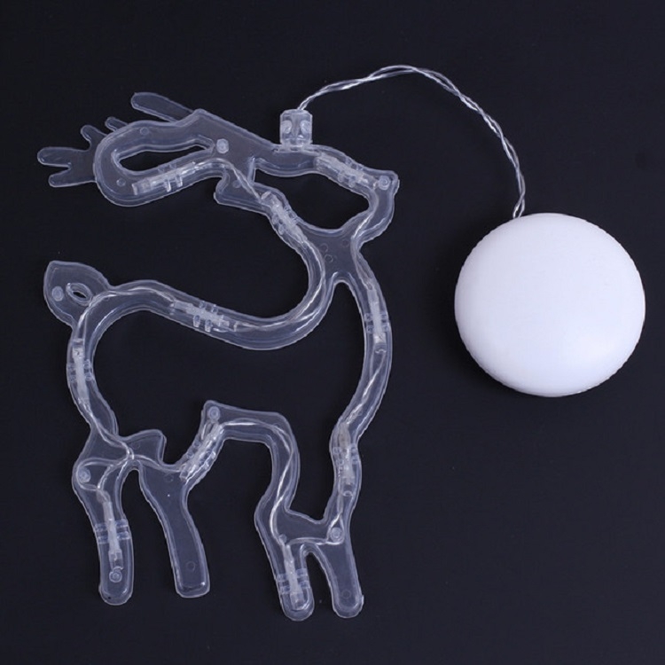 

3 PCS 10 LEDs Deer Pattern Festival Party Decoration Light Window Window Suction Cup Hanging Light(White Light)