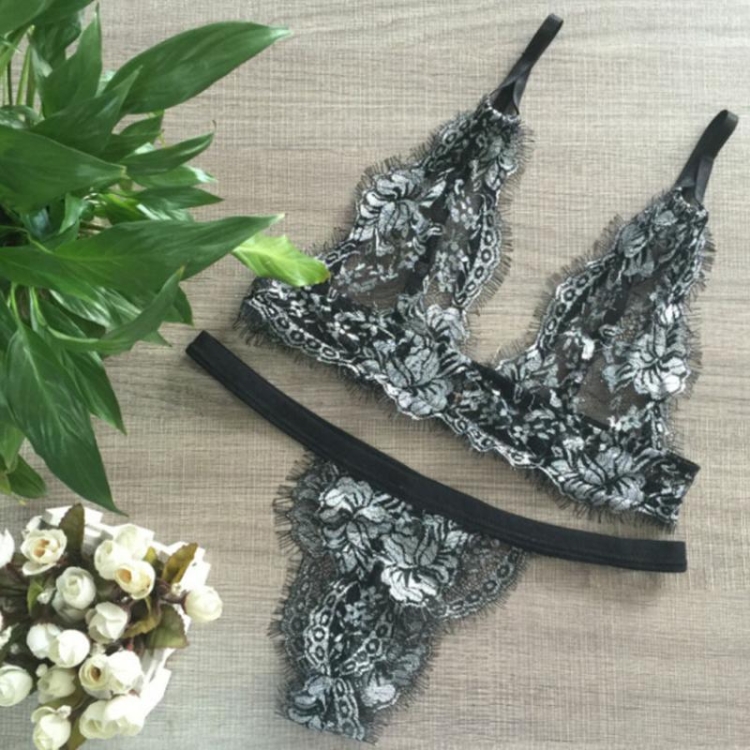 

Silver Lace Set Bikini for Women, Size:M(Silver wire)