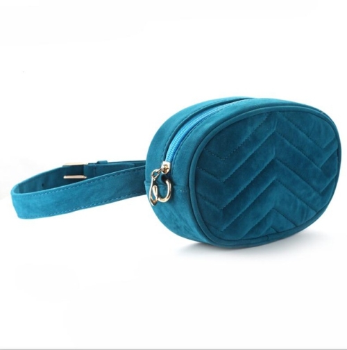 

Mini Rhombic Round Waist Bag Women Luxury Leather Handbag(Flannel Sky Blue)