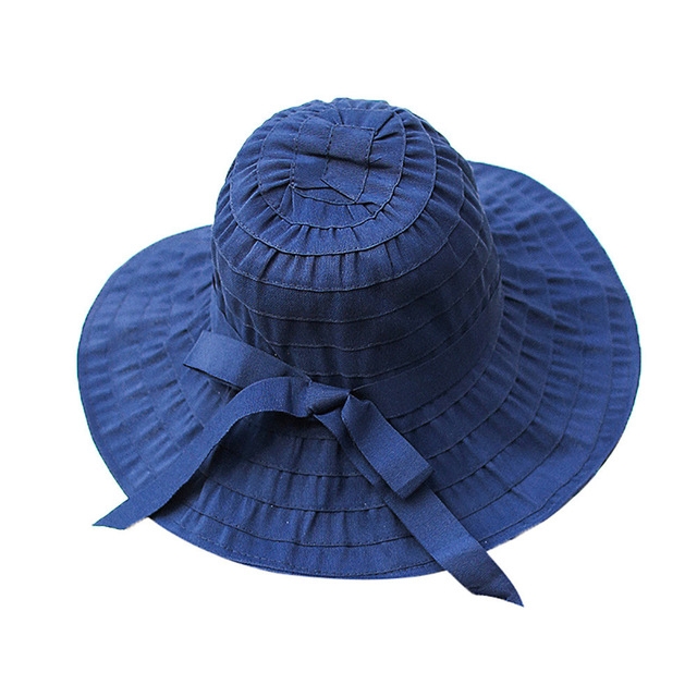 

Summer Sun hats UV Big Foldable, Ladies Beach Hat(Navy)