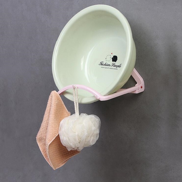 

3 PCS Bathroom Wall-mounted Bathroom Rack Folding Washbasin Stand Color Random Delivery