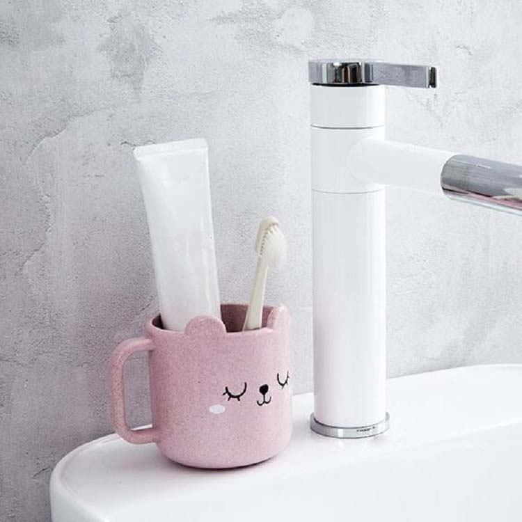 

10 PCS Creative Children Toothbrush Cup Cartoon Expression Mouthwash Cup, Capacity:101-200ml(Pink)